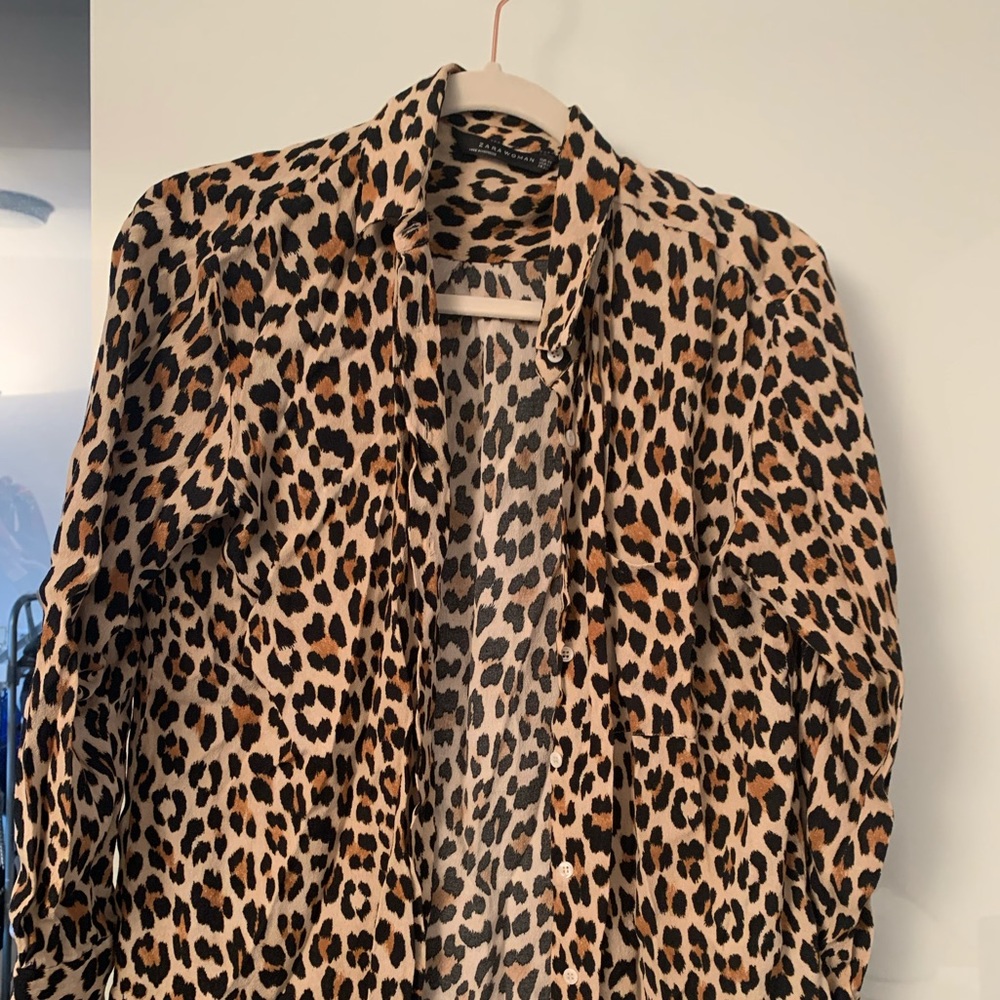 Zara lepoard print shirt